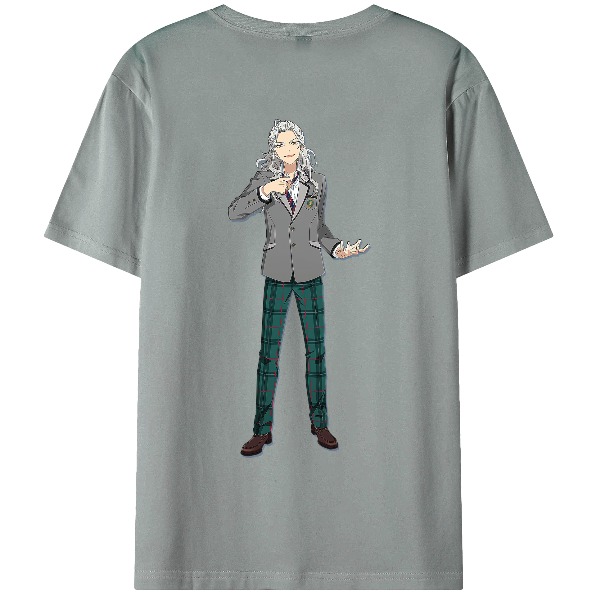 （画像用） あんさんぶるスターズ! Ensemble Stars 綿100％ メンズ半袖Tシャツ（バックプリント） 通気性